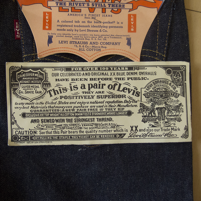 LEVI'S 503BXX (paper patch without guarantee)_guarantee ticket